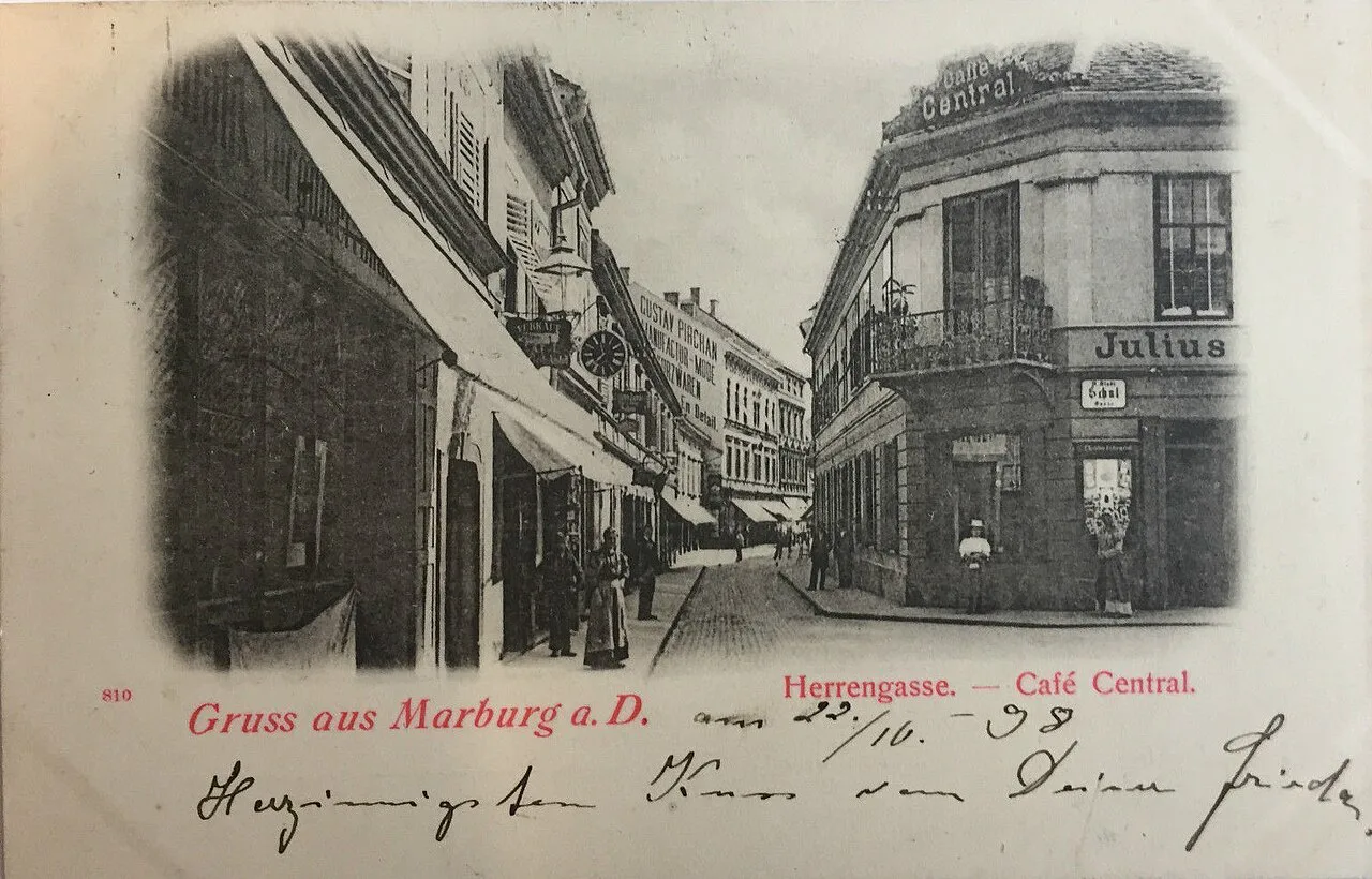 Gosposka ulica in Maribor on an 1898 postcard.