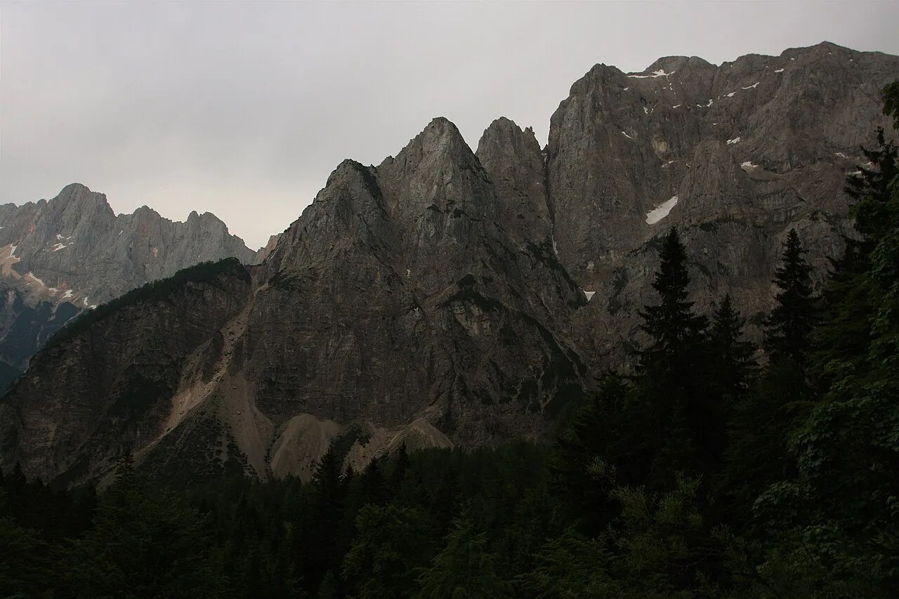 Peaks of the Julian Alps in Triglav National Park.