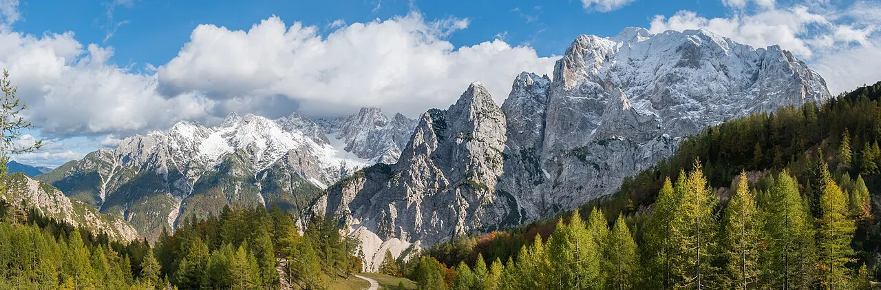 The Julian Alps from the Vršič pass.