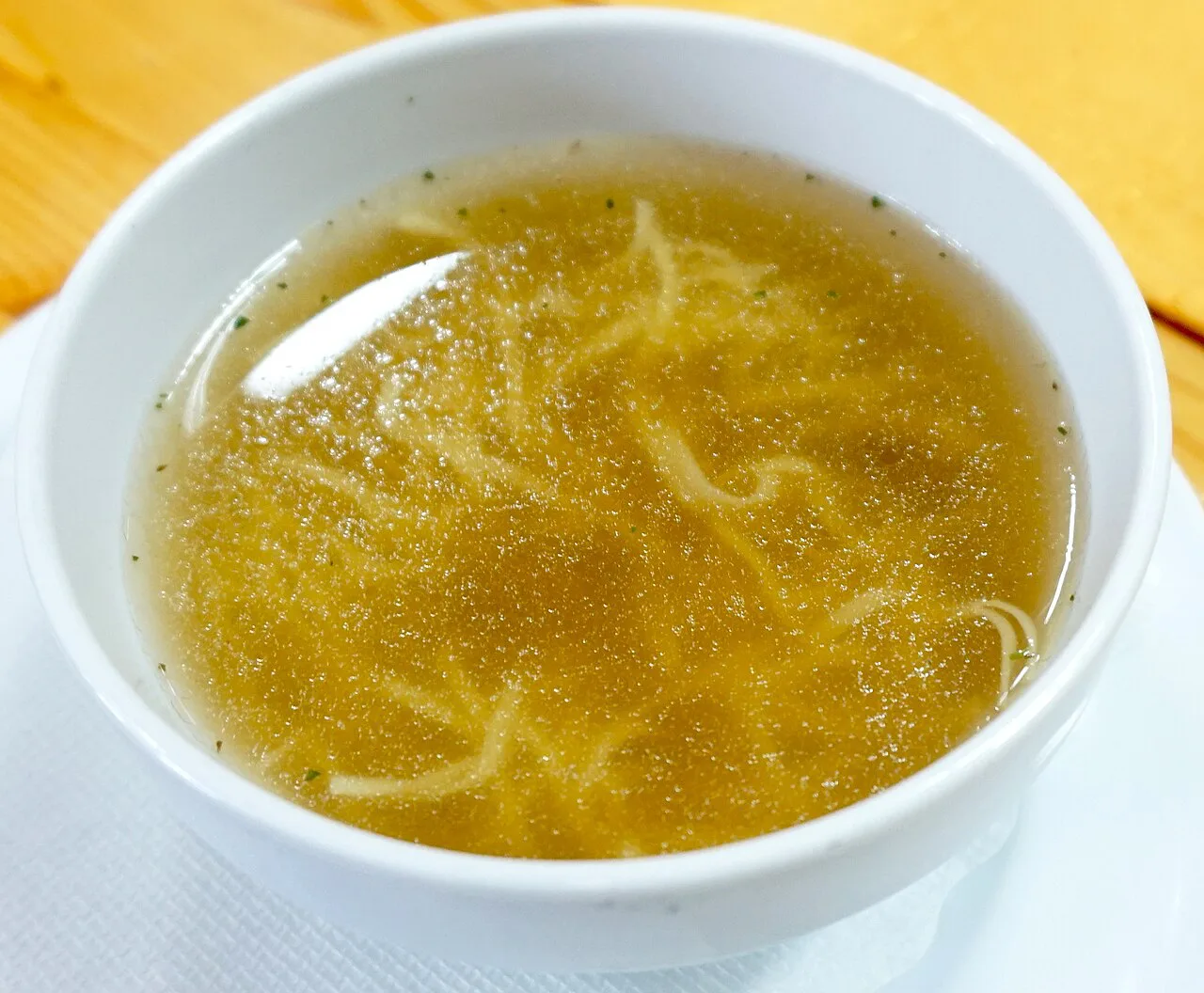 A bowl of Slovenian noodle soup.