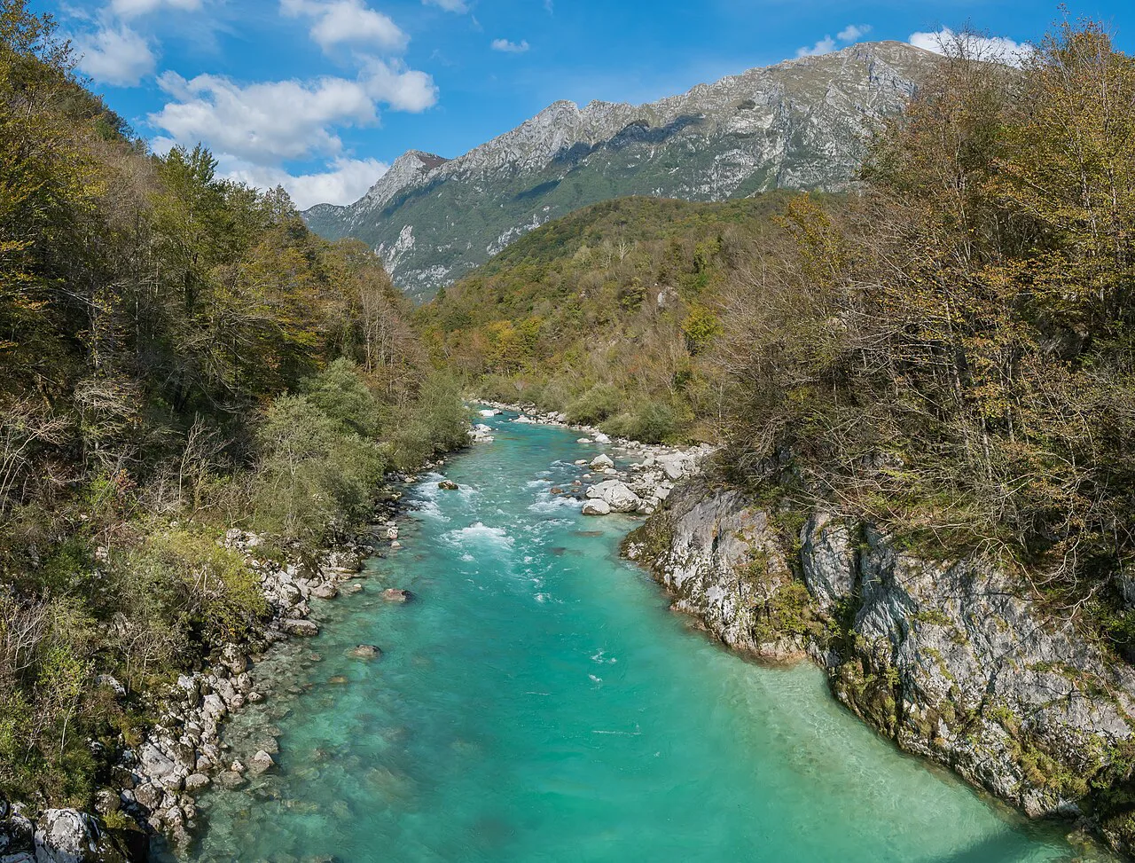 The Soča in its gorge near Kobarid.