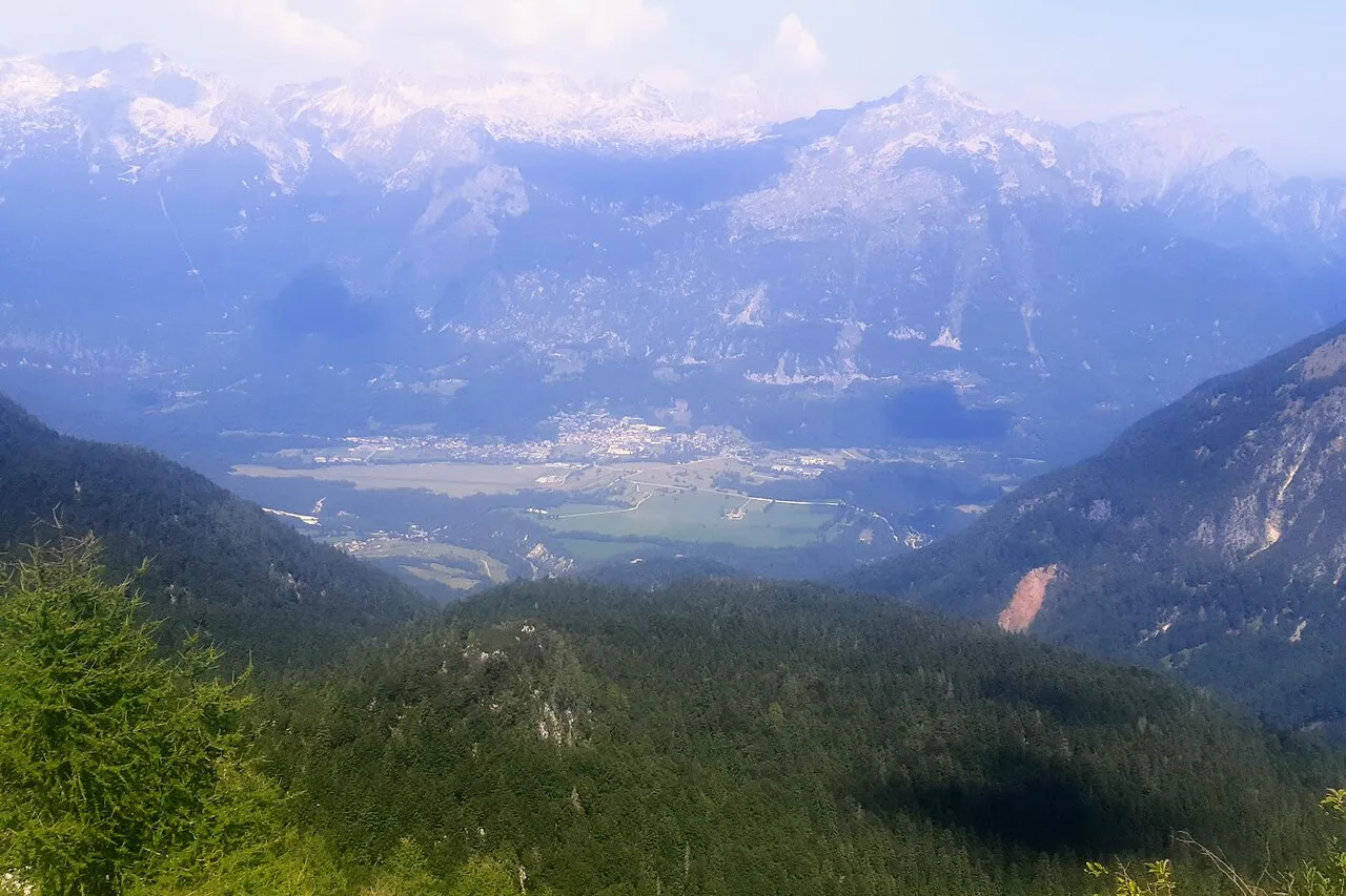 The Bovec basin from Krasji vrh.