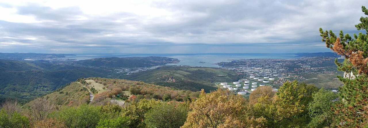 The panorama from in front of Socerb Castle.