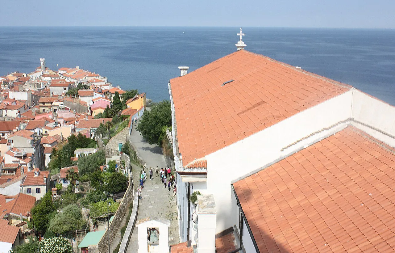 Piran from the tower of St George's Church.