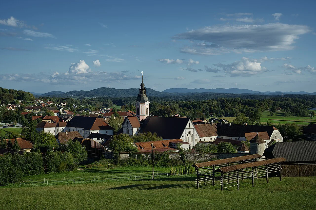 Stična village and its abbey church.