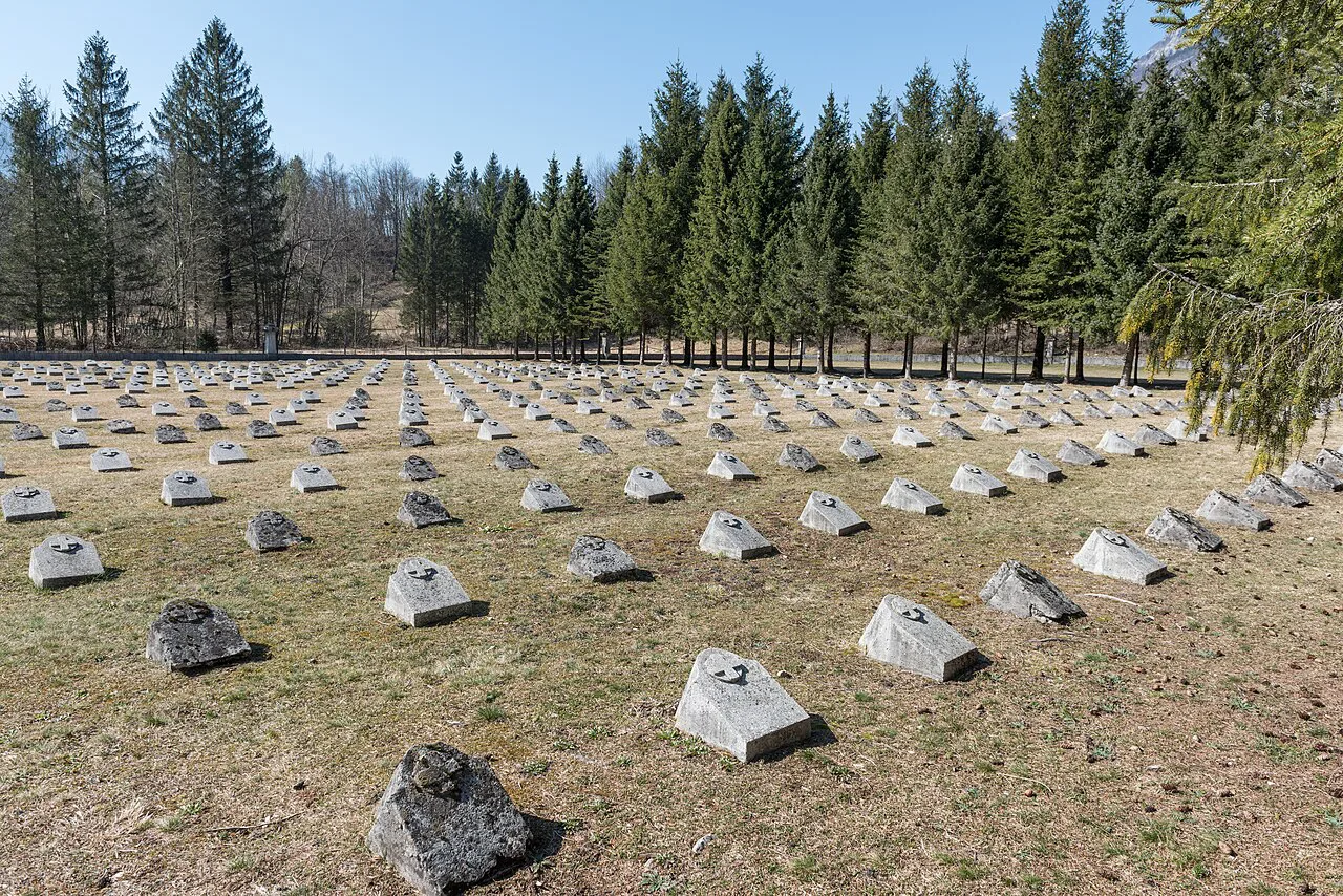 The WWI soldiers' cemetery at Kal-Koritnica near Bovec.