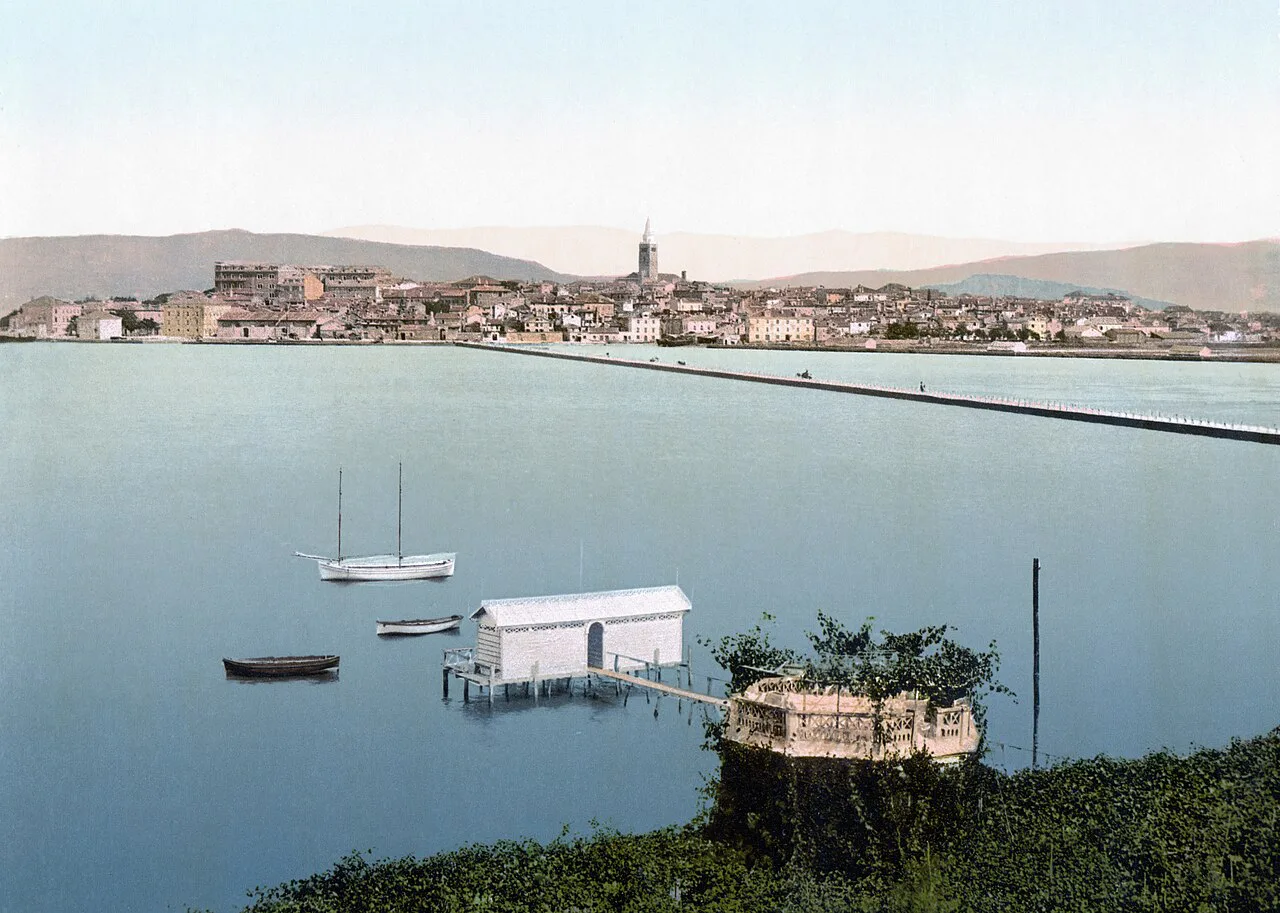 Koper (Capodistria) seen across the water around 1900.