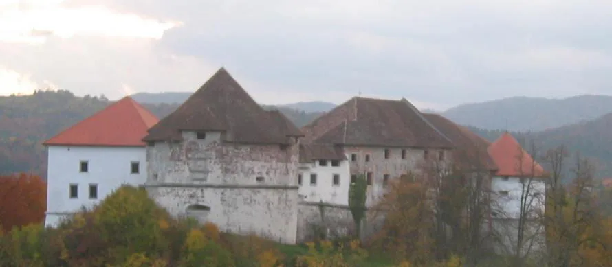 Turjak Castle in an old photograph.