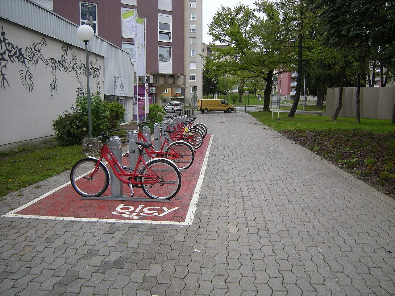 A bike-share station in Velenje.