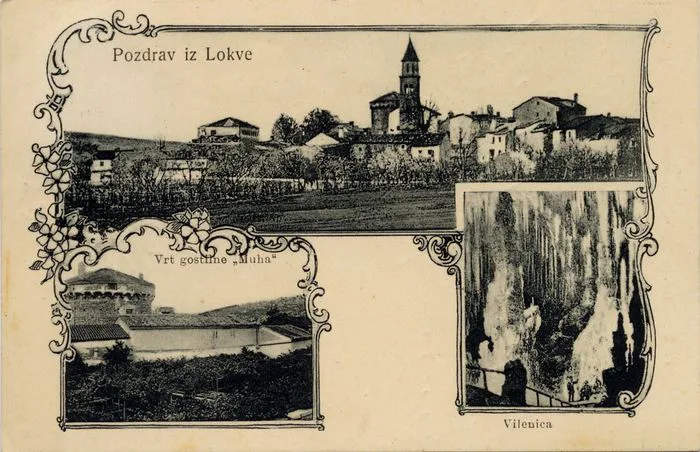 Lokev and Vilenica Cave on a 1911 postcard.